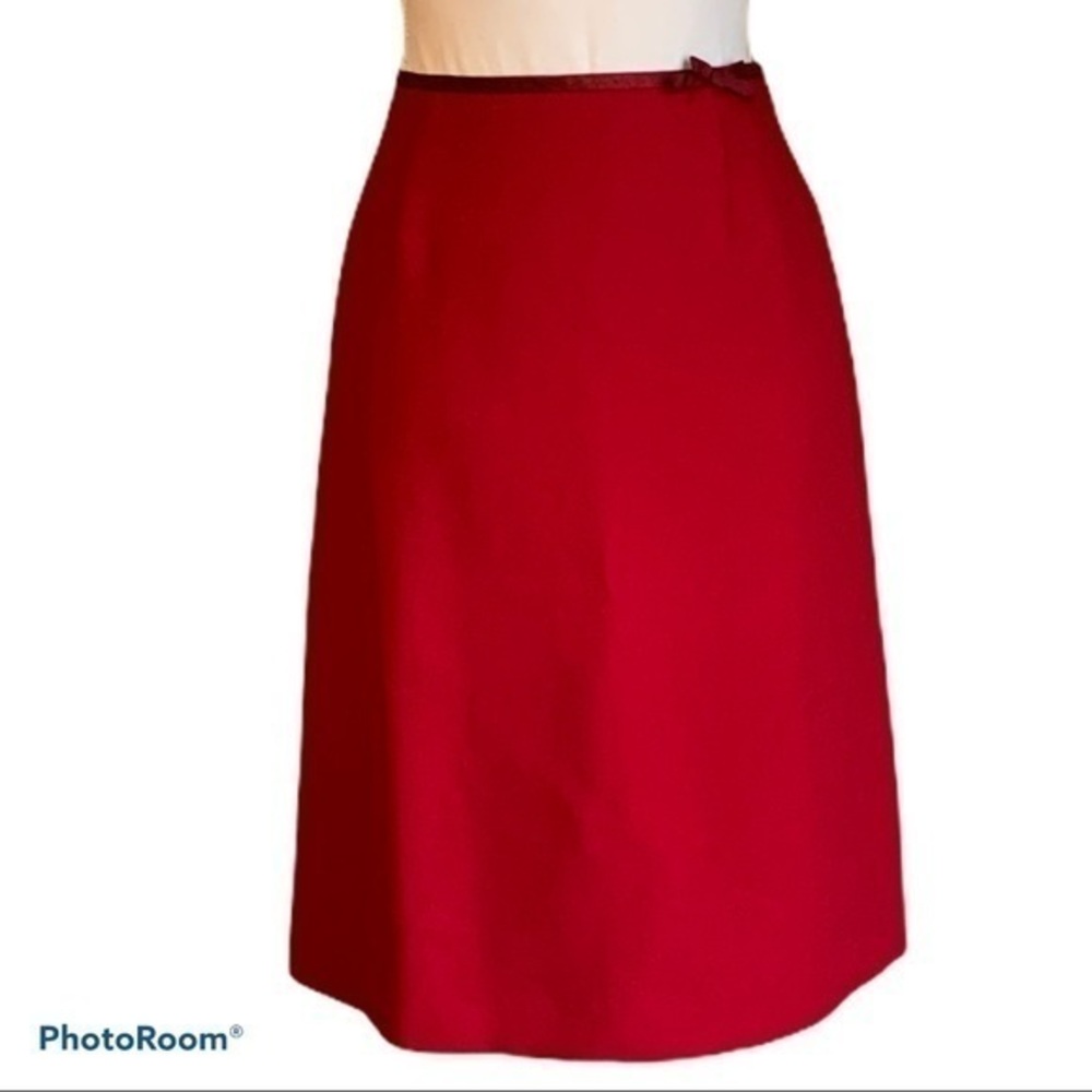 Kasper Red Skirt With Bow Detail